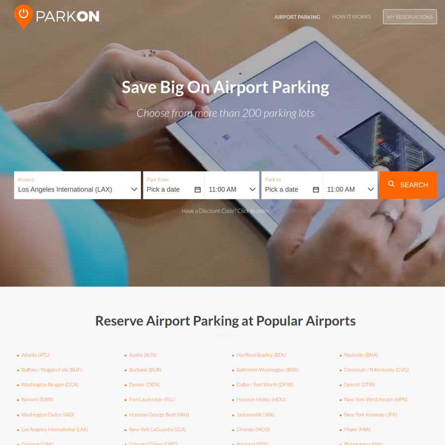 parkon.com homepage screenshot