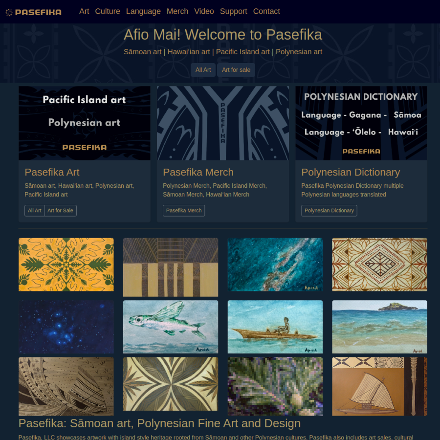 pasefika.com homepage screenshot