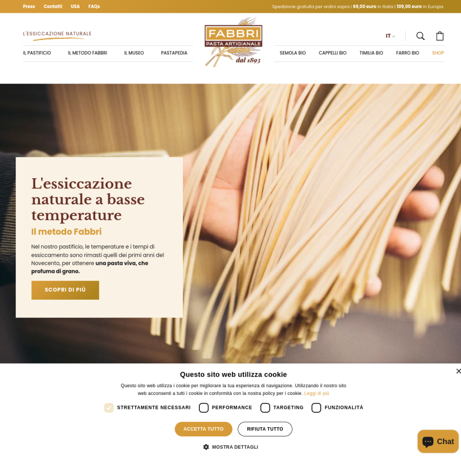 pastafabbri.it homepage screenshot