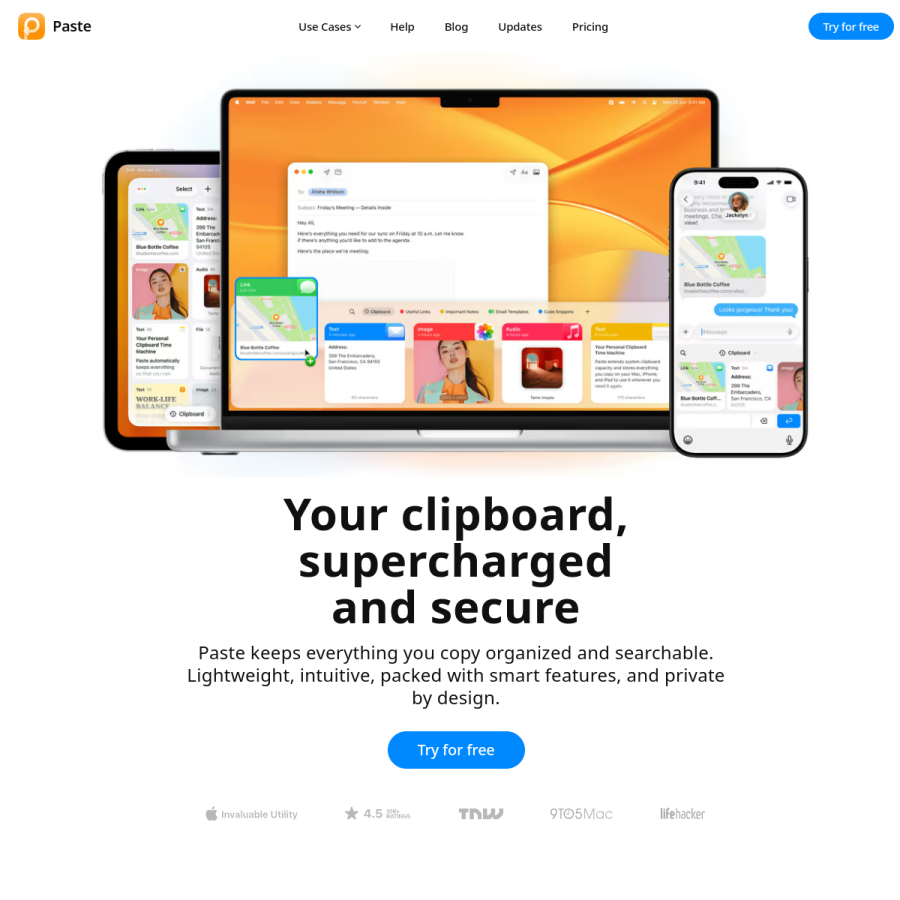 pasteapp.io homepage screenshot