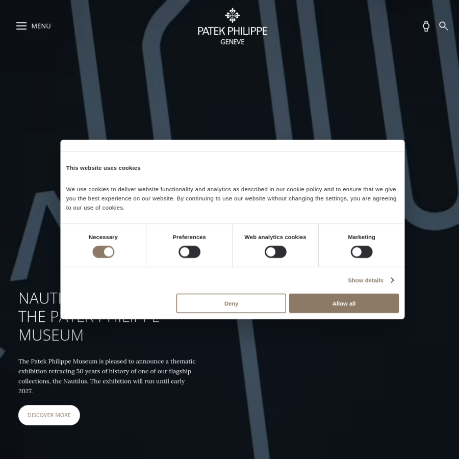 patek.com homepage screenshot