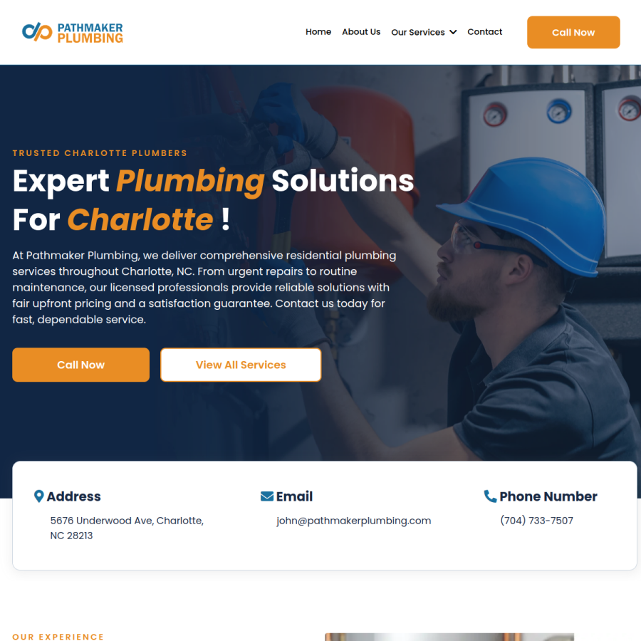 pathmakerplumbing.com homepage screenshot