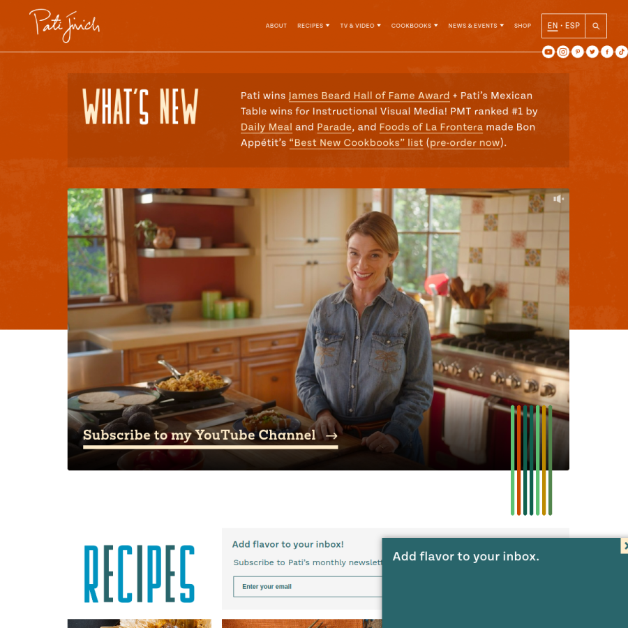 patijinich.com homepage screenshot