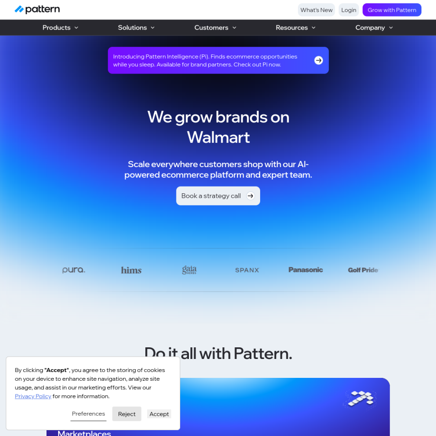 pattern.com homepage screenshot