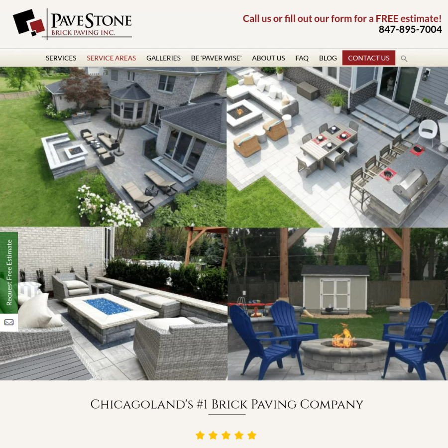 pavestonebrickpaving.com homepage screenshot