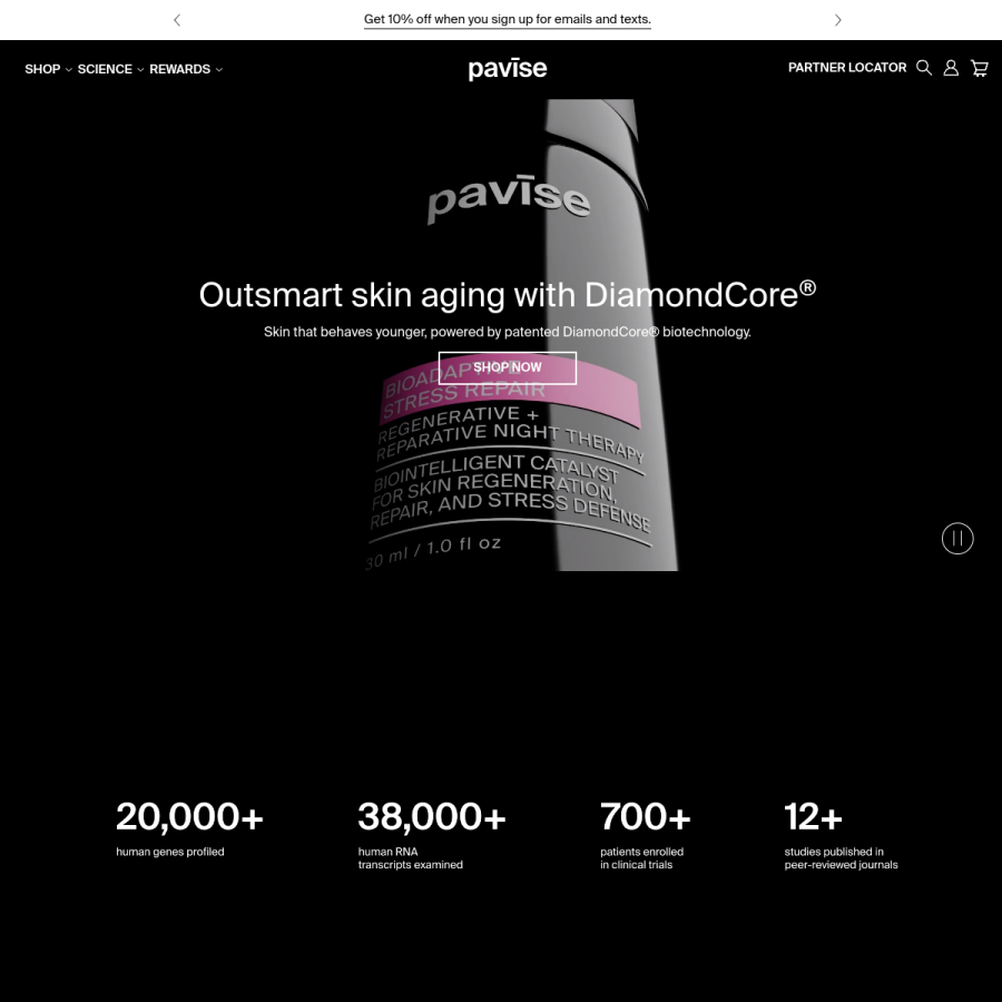 pavise.com homepage screenshot