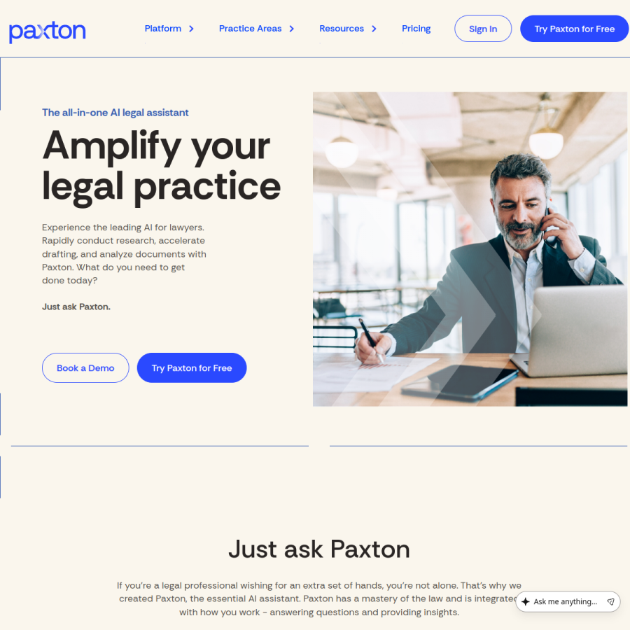 paxton.ai homepage screenshot