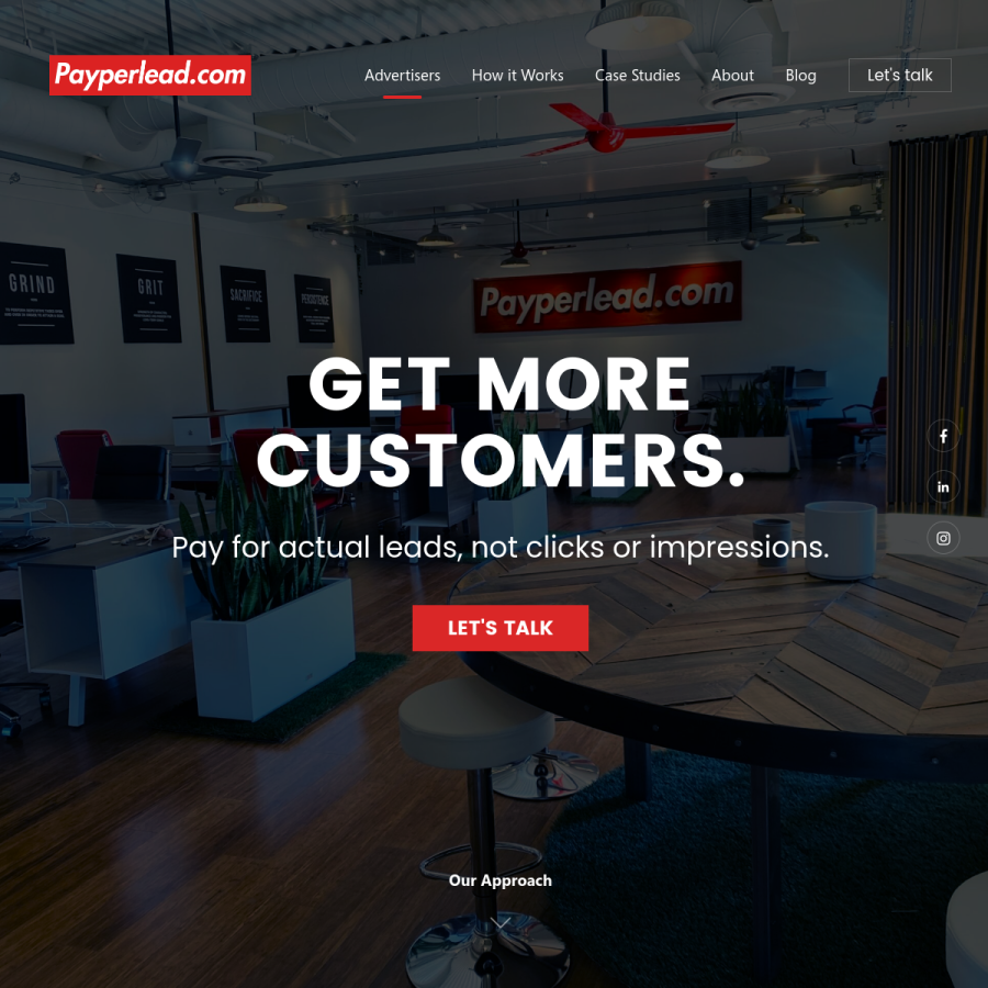 payperlead.com homepage screenshot