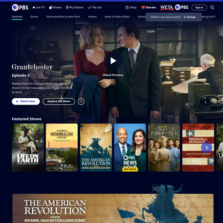 pbs.org homepage screenshot