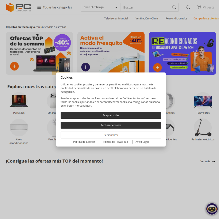 pccomponentes.com homepage screenshot