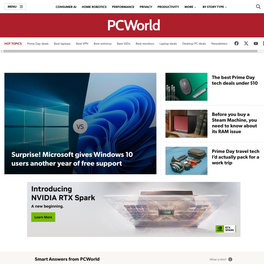 pcworld.com homepage screenshot