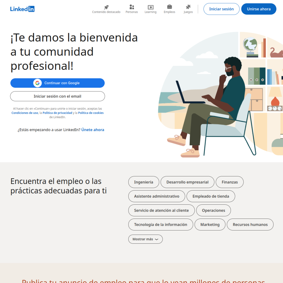 pe.linkedin.com homepage screenshot