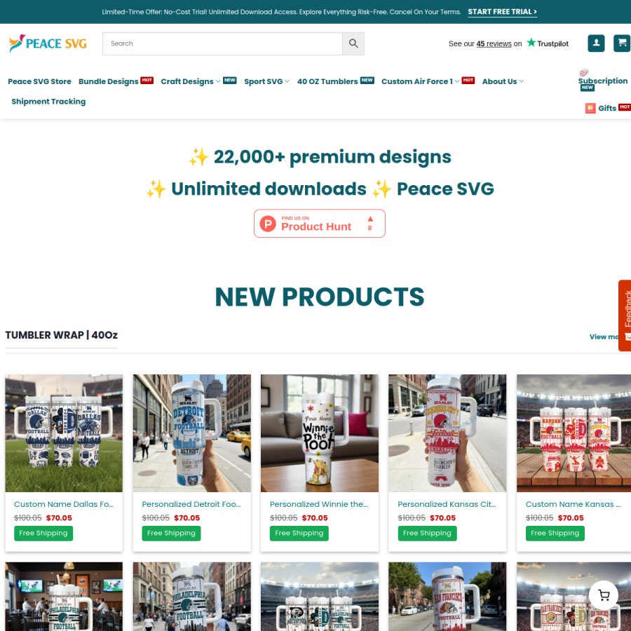 peacesvg.com homepage screenshot