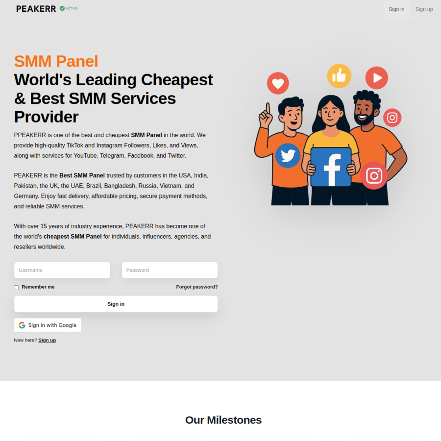 peakerr.com homepage screenshot