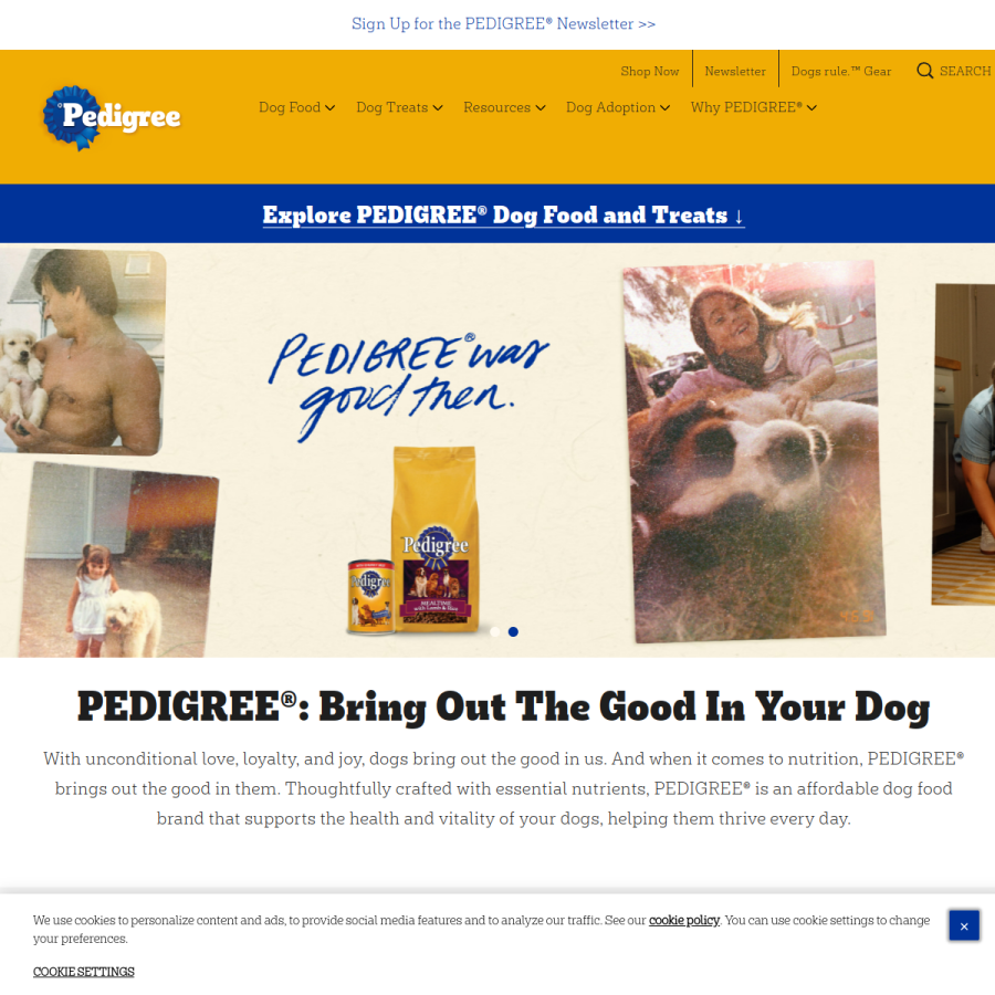 pedigree.com homepage screenshot