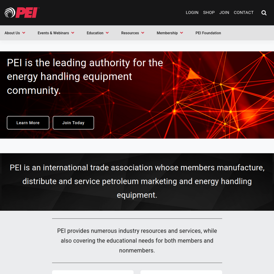 pei.org homepage screenshot