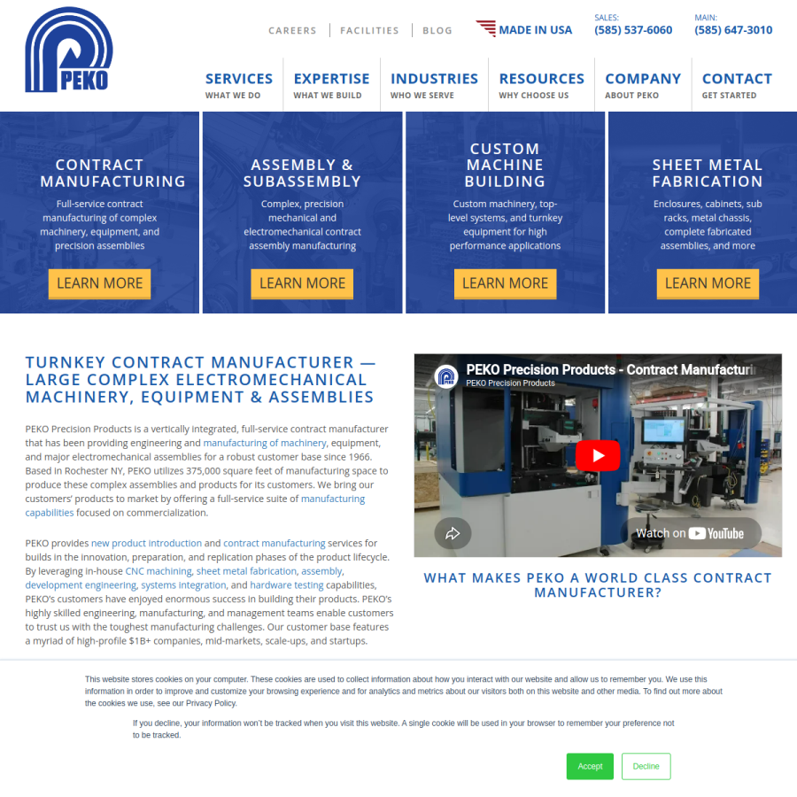 pekoprecision.com homepage screenshot
