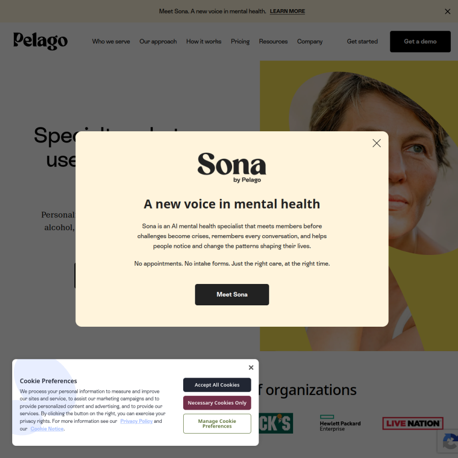 pelagohealth.com homepage screenshot