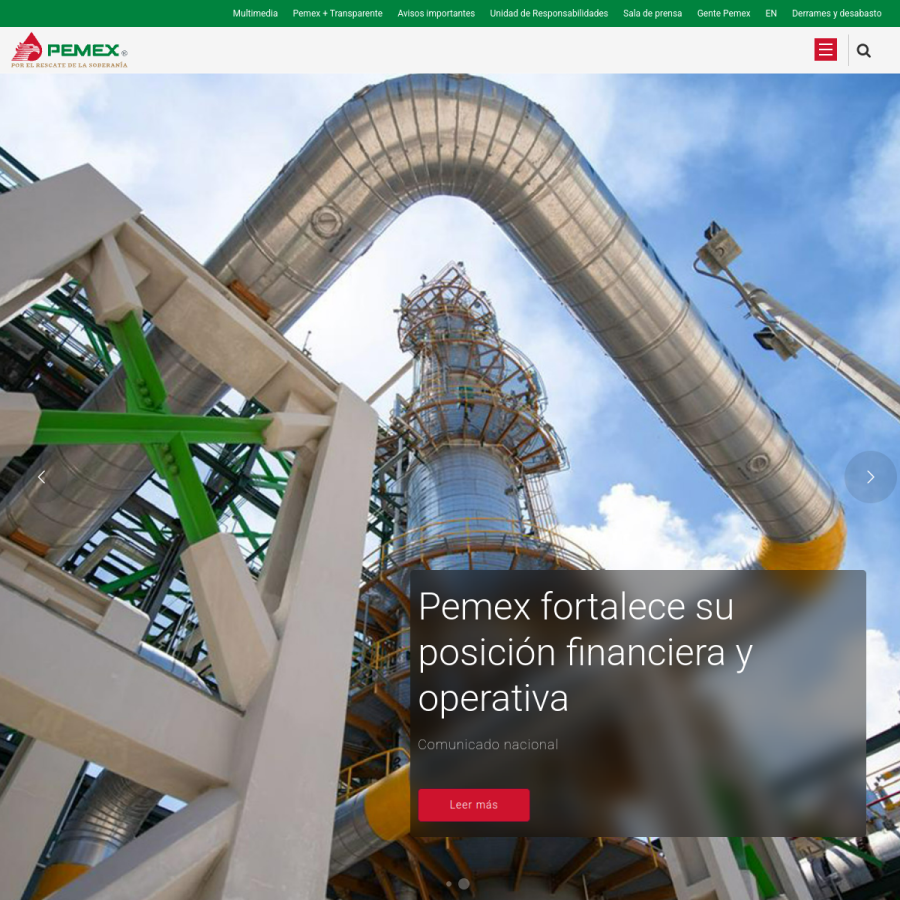 pemex.com homepage screenshot