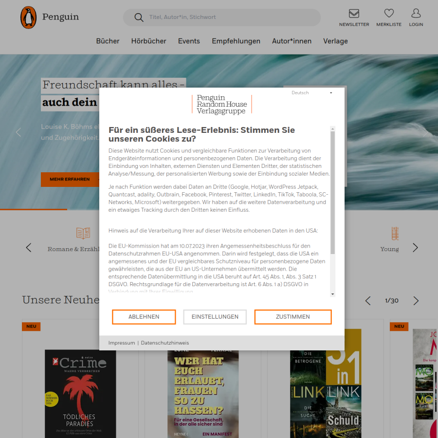 penguin.de homepage screenshot