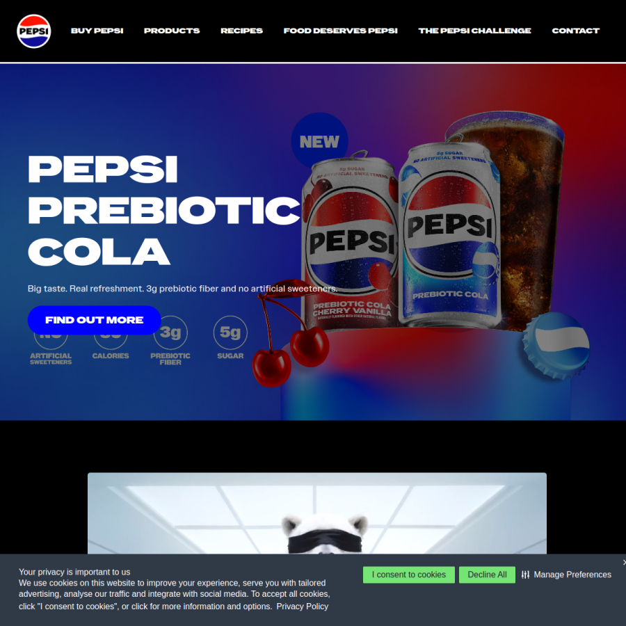 pepsi.com homepage screenshot