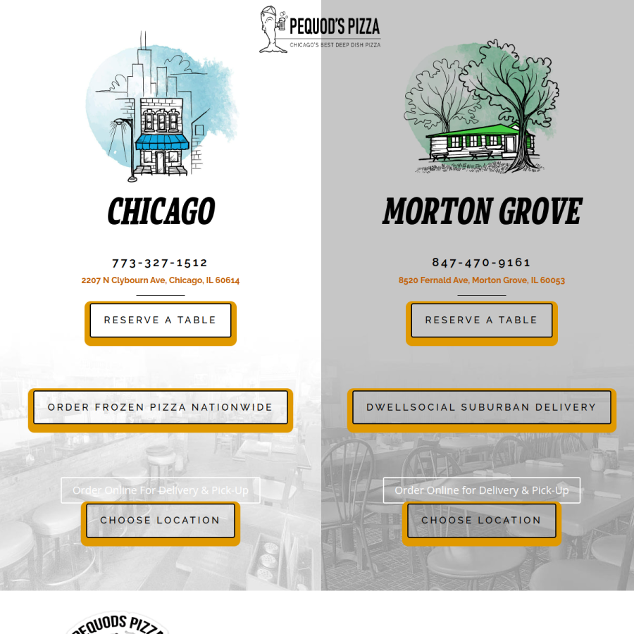 pequodspizza.com homepage screenshot