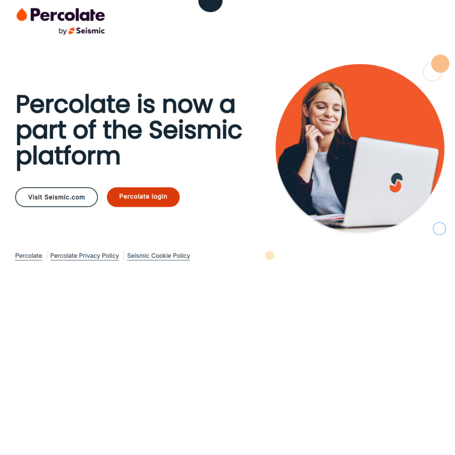 percolate.com homepage screenshot