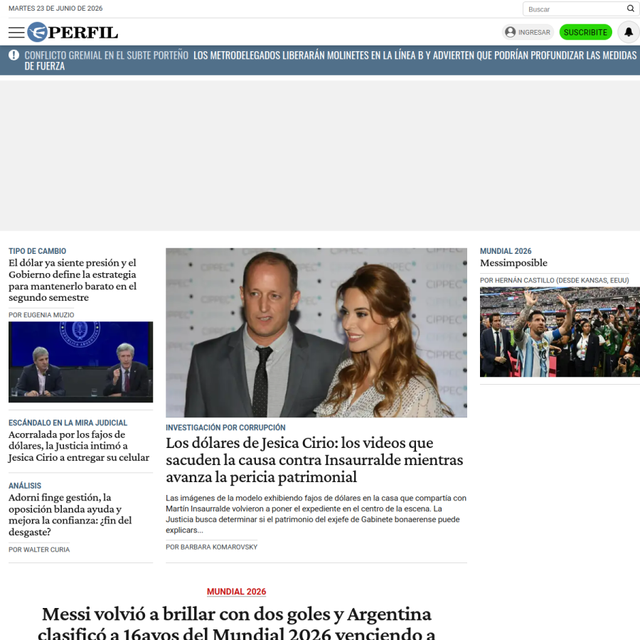 perfil.com homepage screenshot
