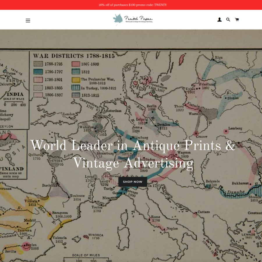 periodpaper.com homepage screenshot