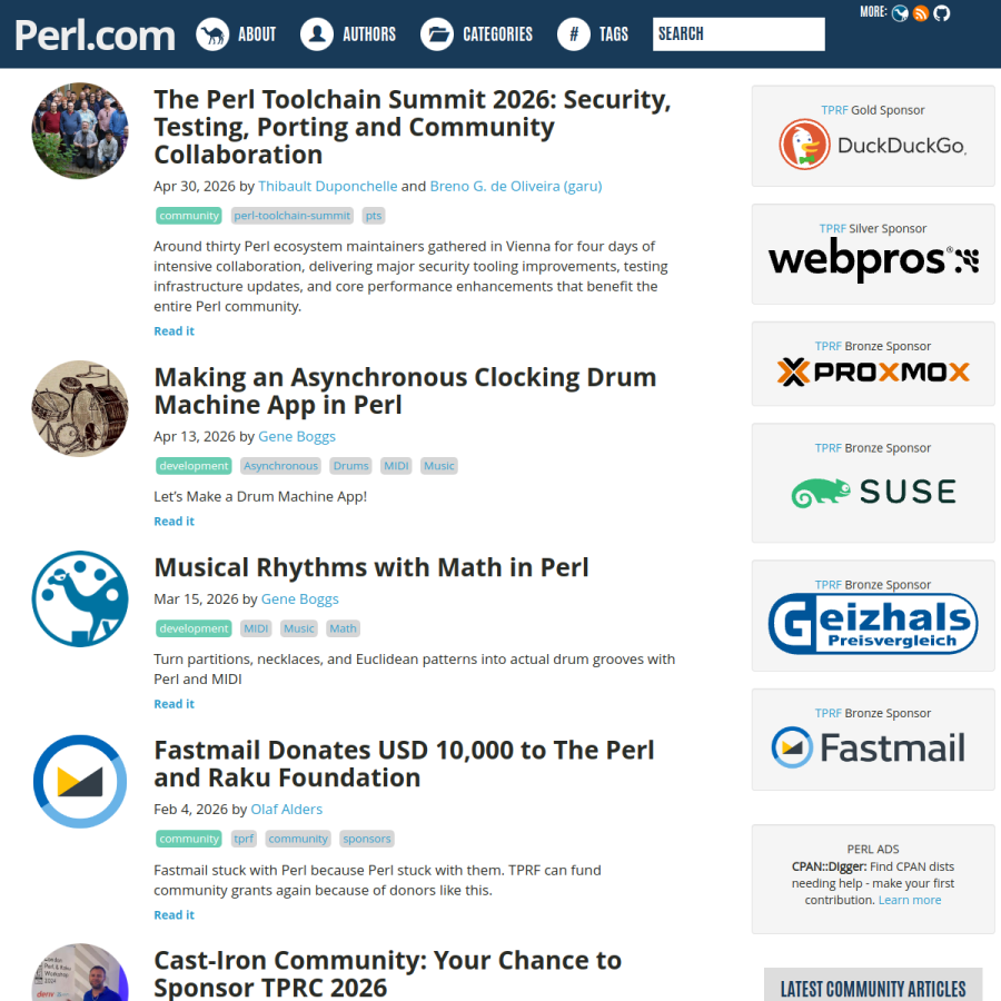 perl.com homepage screenshot
