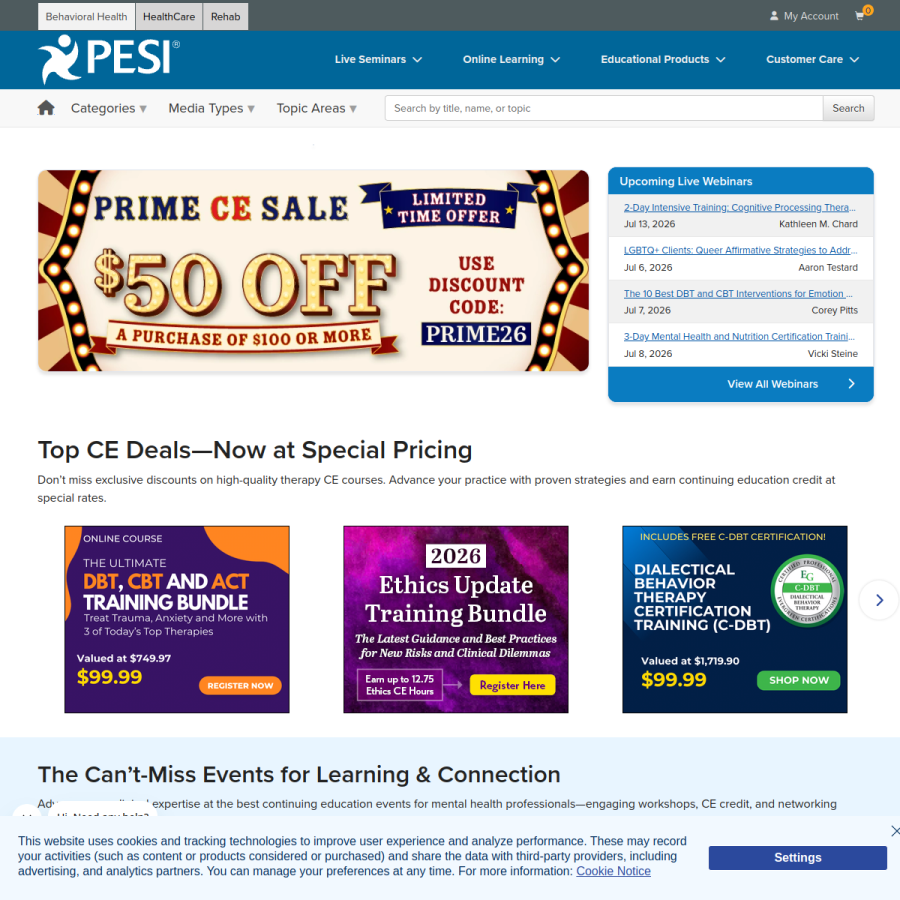 pesi.com homepage screenshot