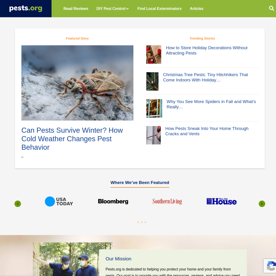pests.org homepage screenshot