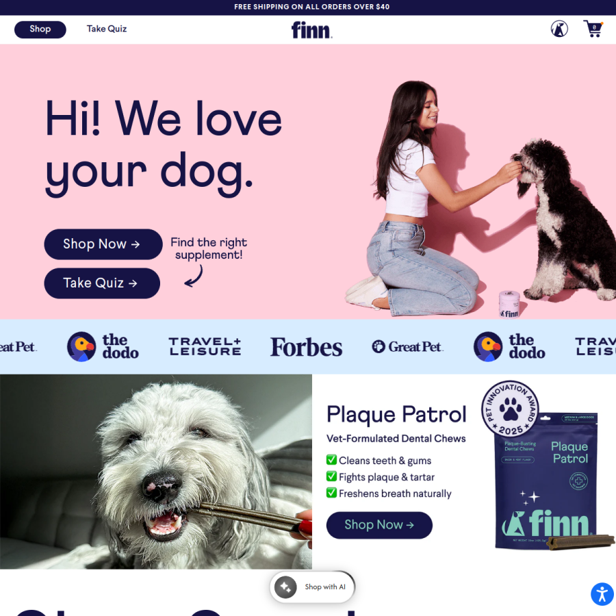 petfinn.com homepage screenshot