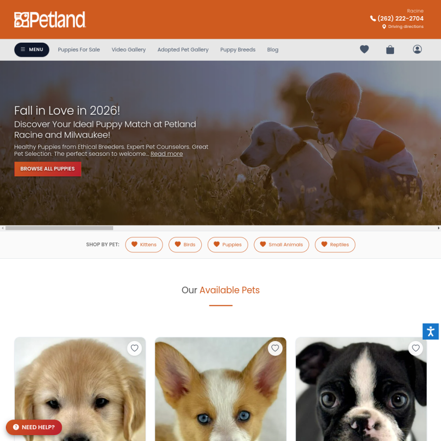 petlandracine.com homepage screenshot