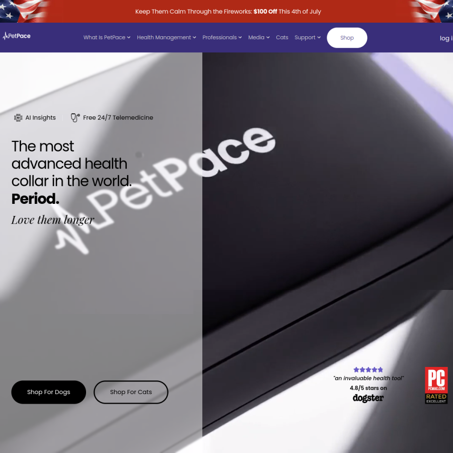 petpace.com homepage screenshot