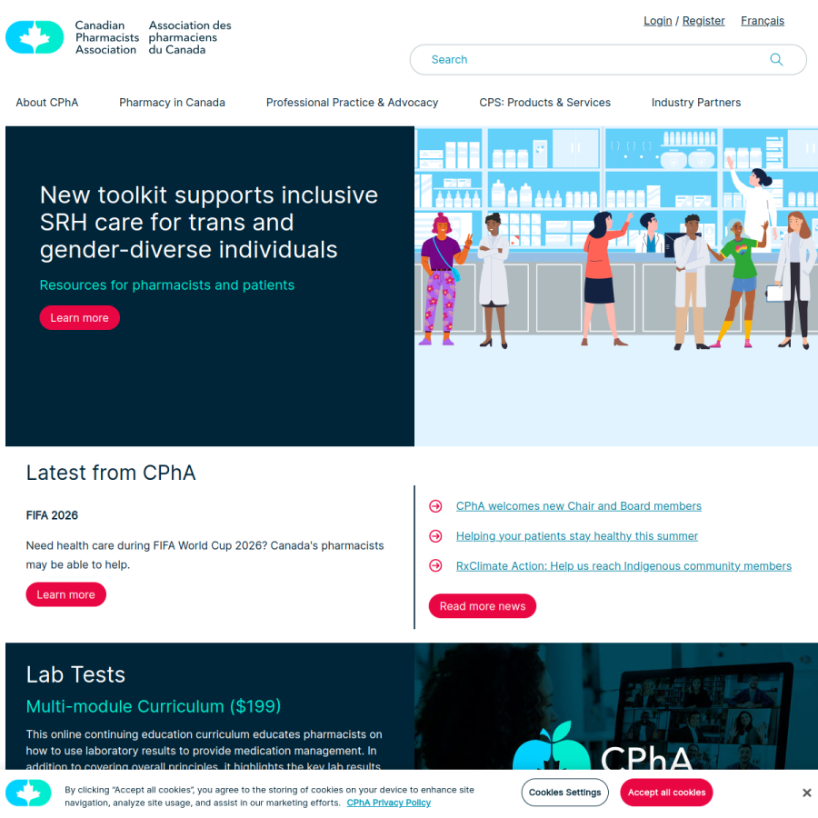 pharmacists.ca homepage screenshot