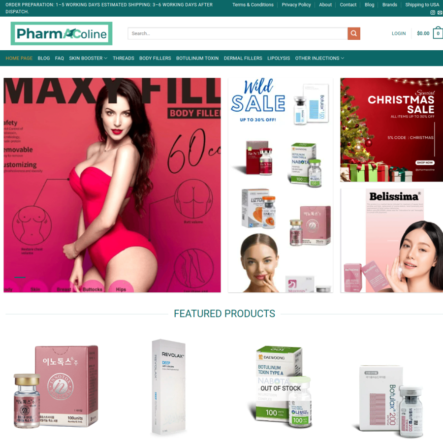 pharmacoline.com homepage screenshot