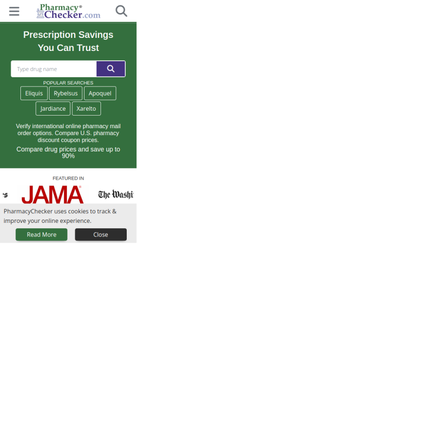 pharmacychecker.com homepage screenshot