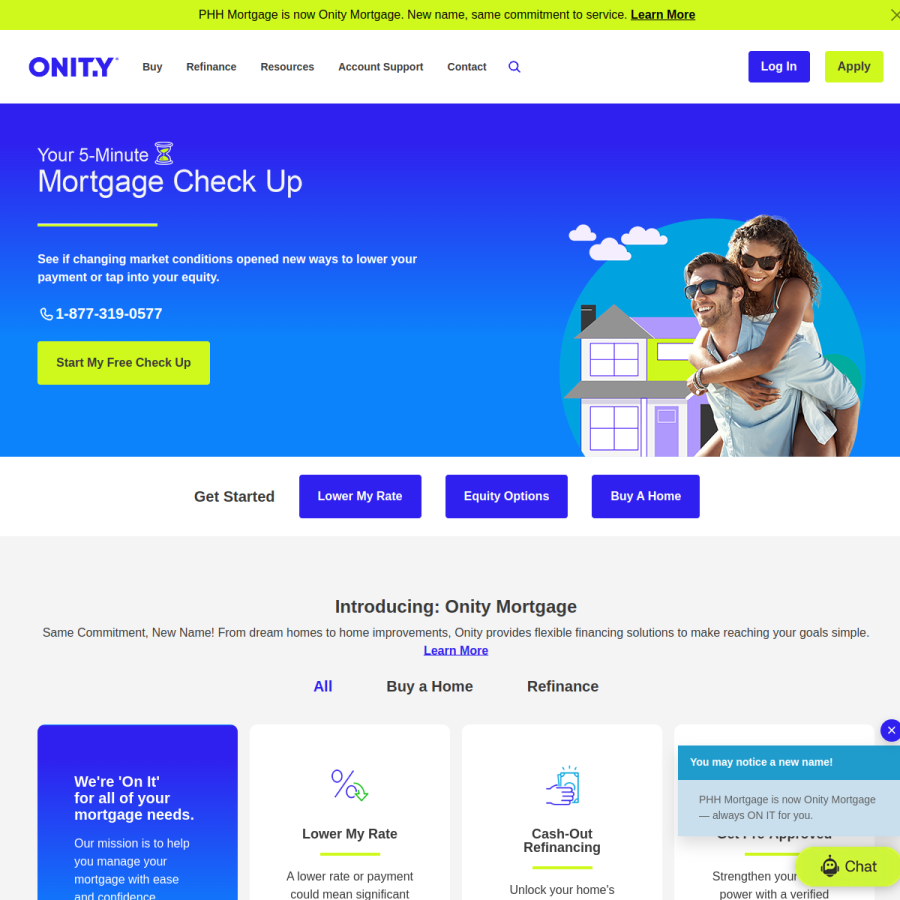 phhmortgage.com homepage screenshot