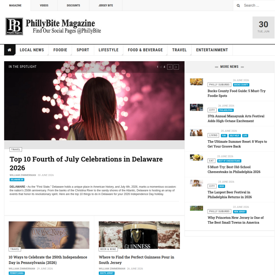 phillybite.com homepage screenshot