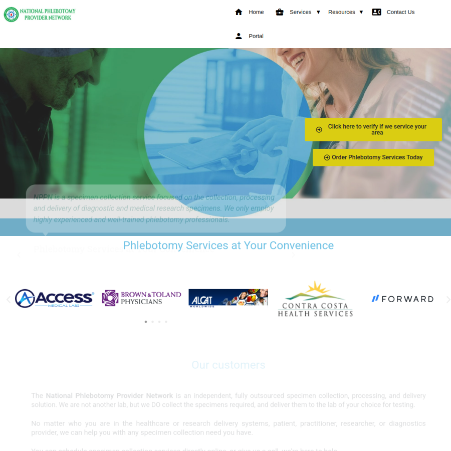 phlebotomynetwork.com homepage screenshot