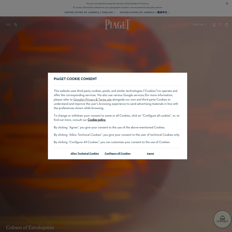 piaget.com homepage screenshot
