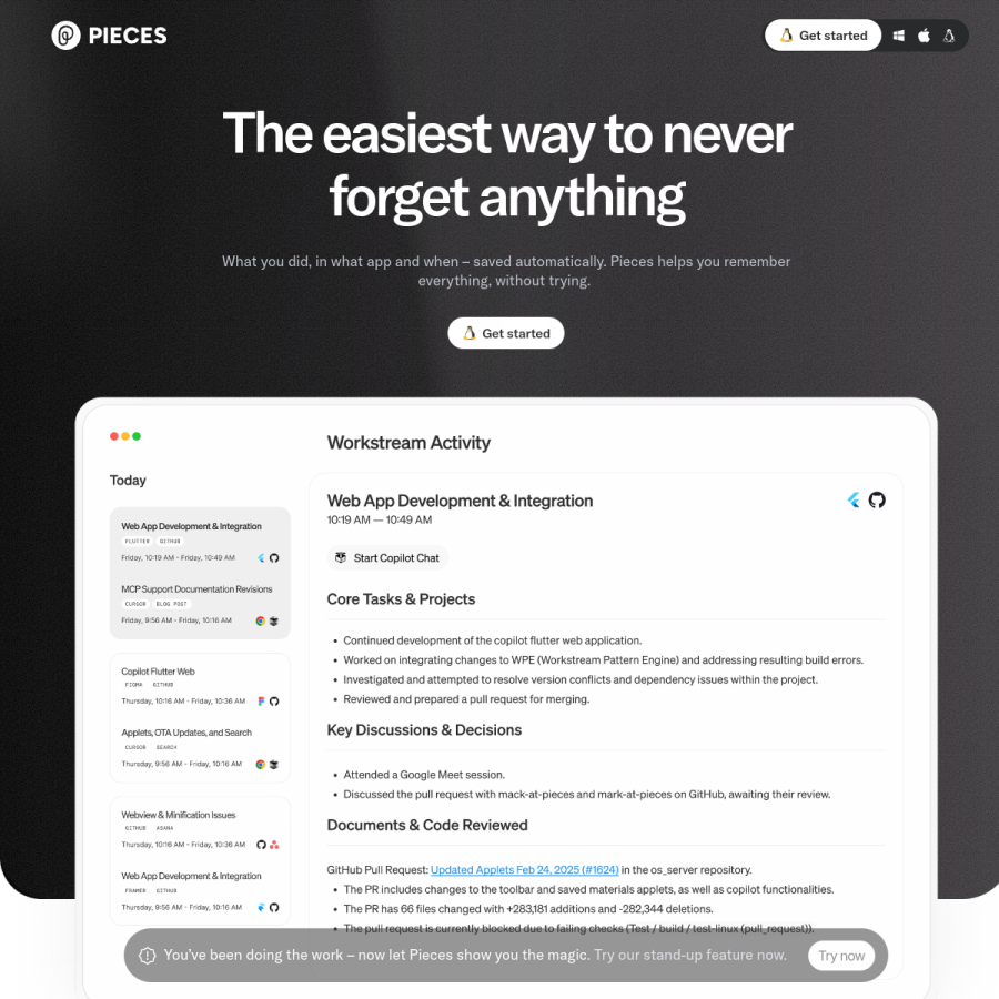 pieces.app homepage screenshot