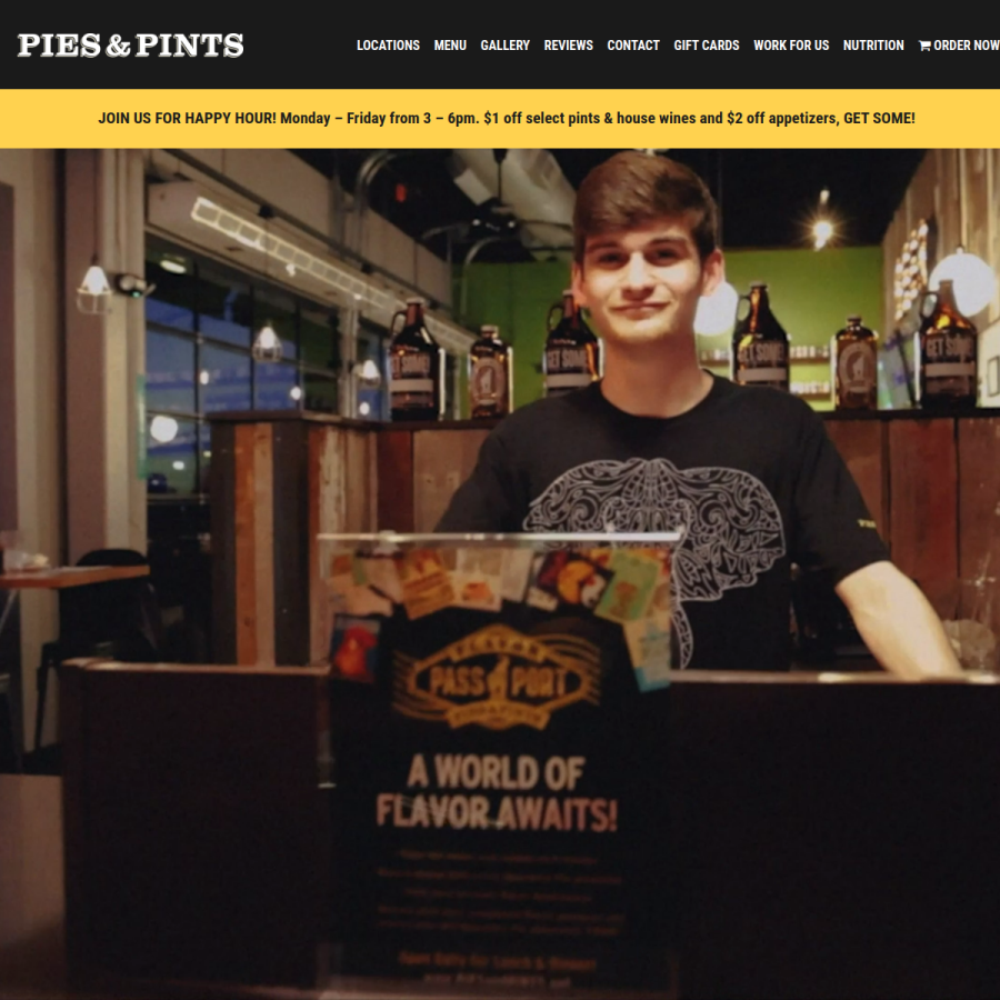 piesandpints.net homepage screenshot