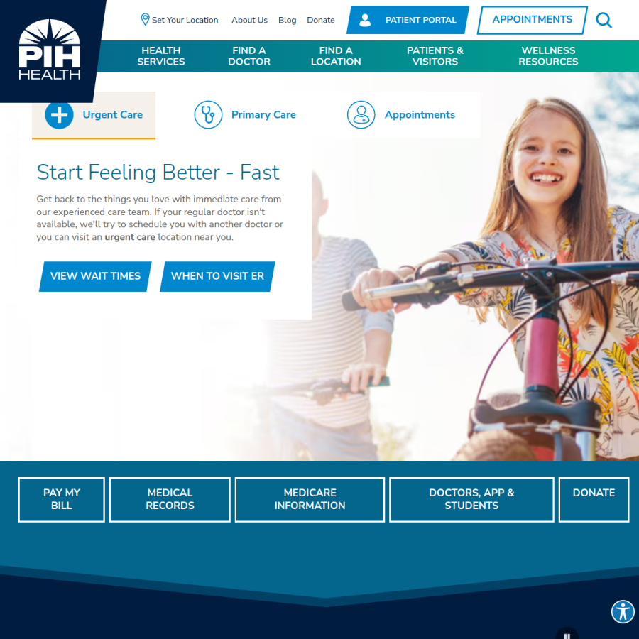 pihhealth.org homepage screenshot