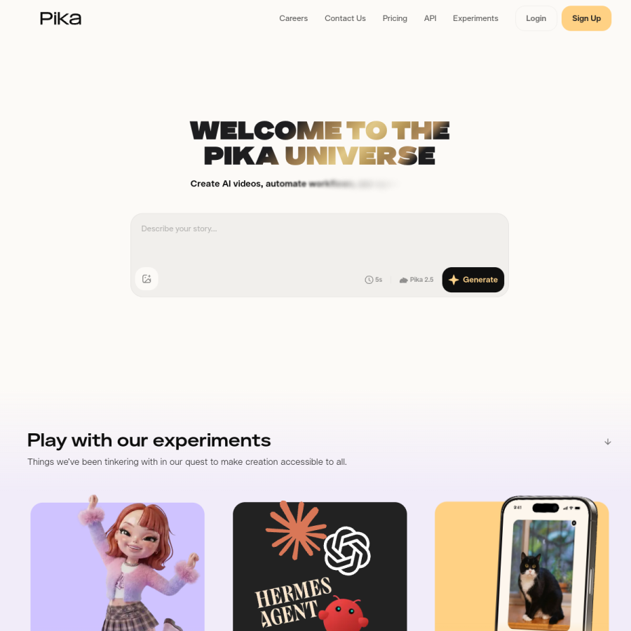 pika.art homepage screenshot