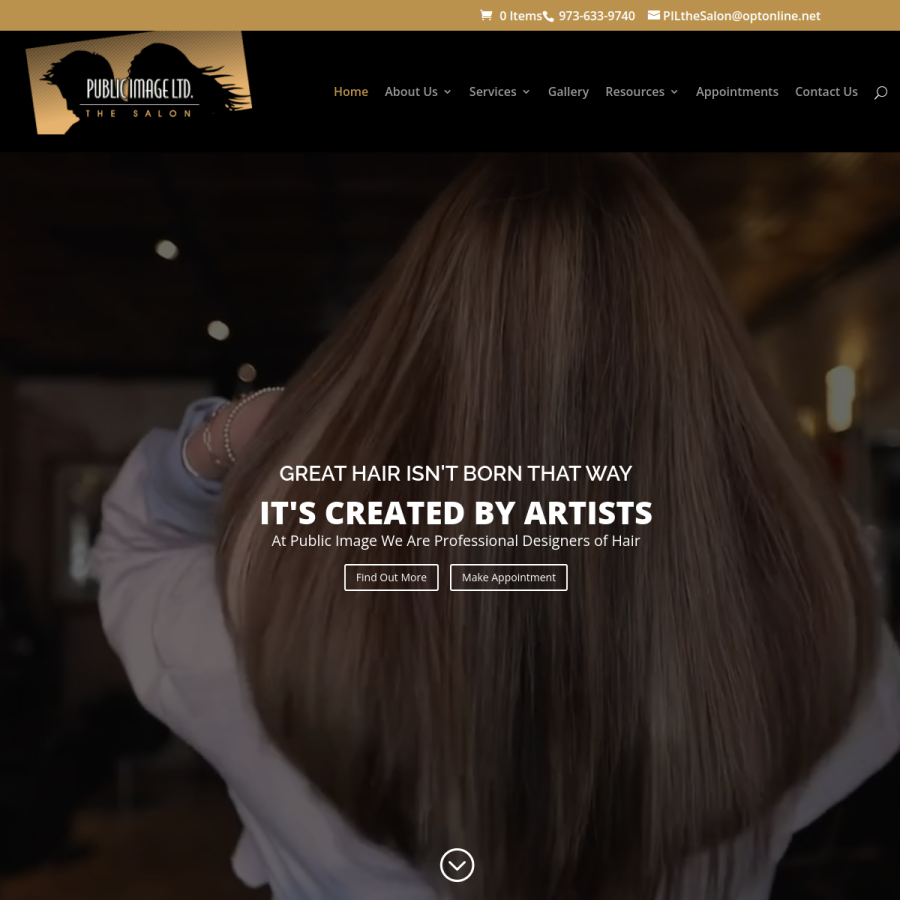 pilthesalon.com homepage screenshot