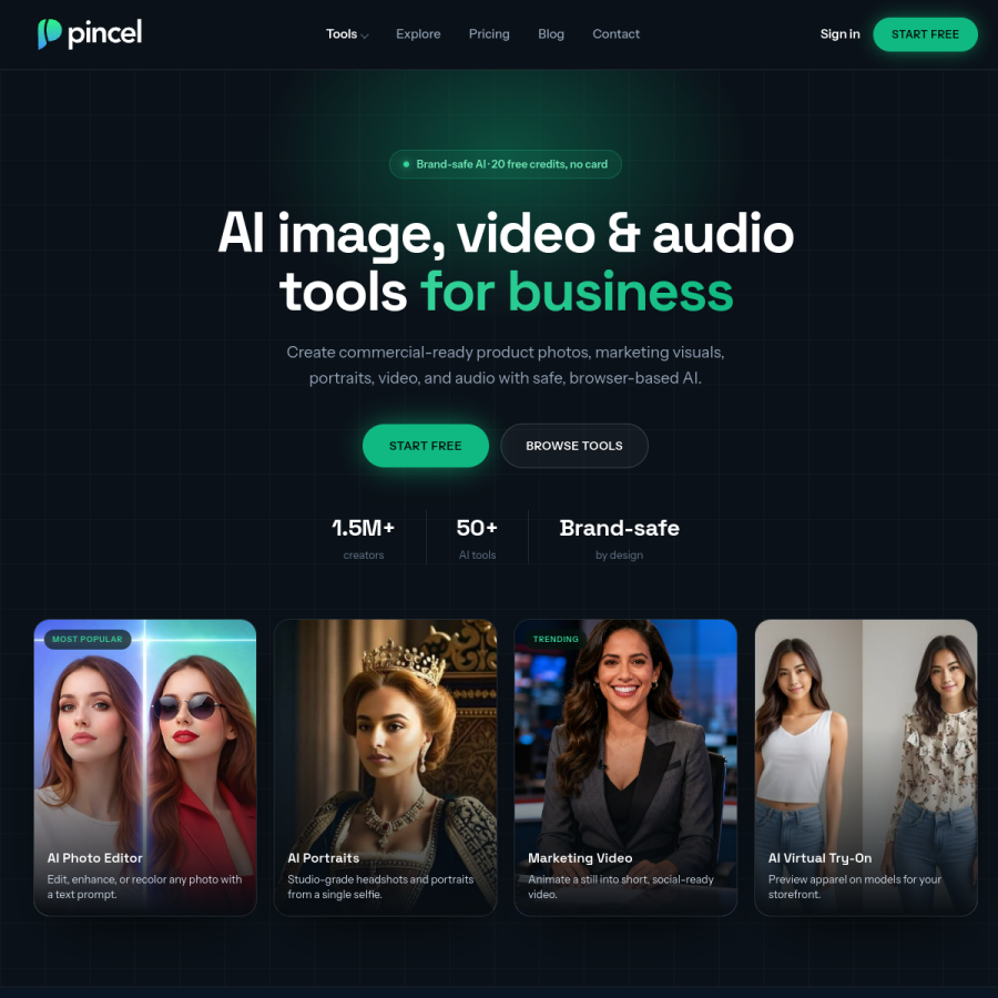 pincel.app homepage screenshot