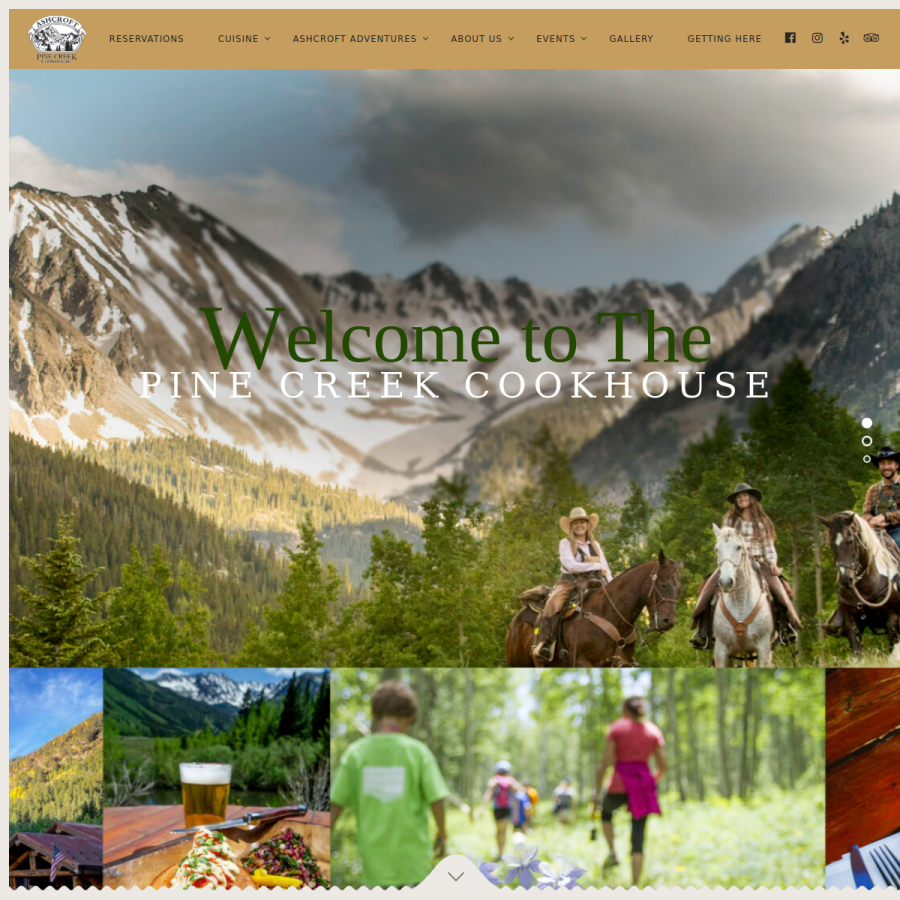 pinecreekcookhouse.com homepage screenshot