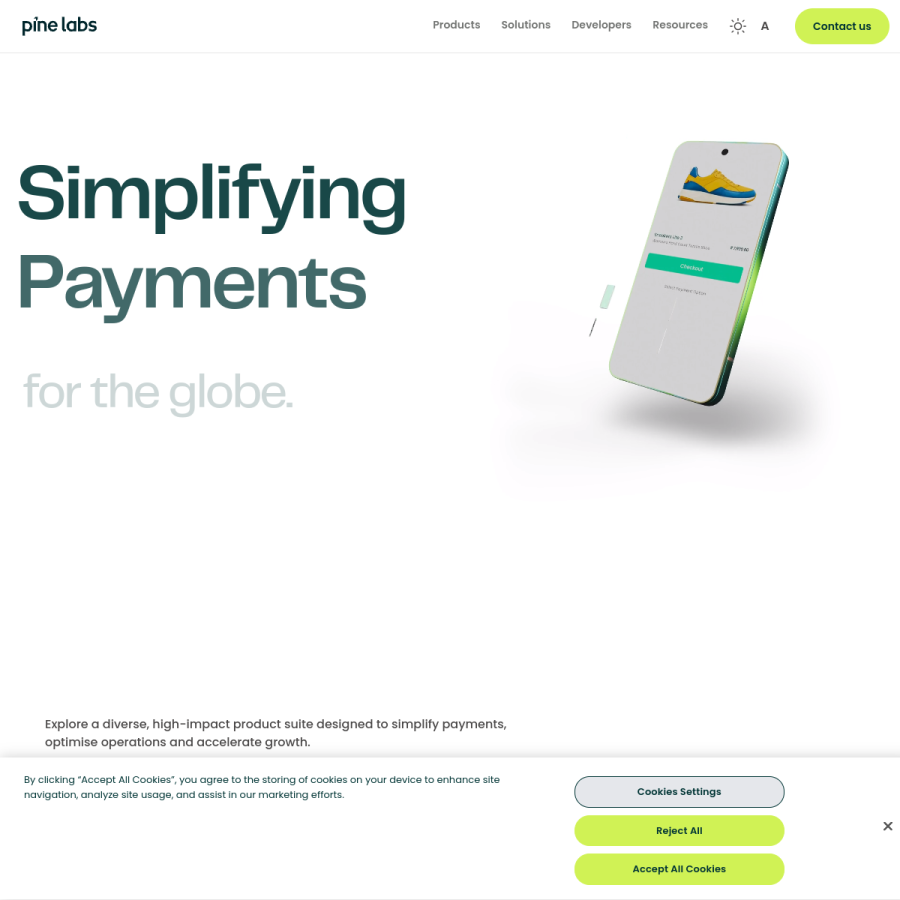 pinelabs.com homepage screenshot